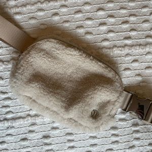 White Sherpa Lululemon Belt Bag